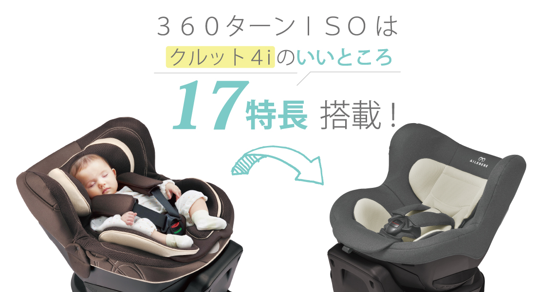 クルットi ⁄ 360ターンISO 新生児からの回転式チャイルドシート ISOFIX取付タイプ | 日本製チャイルドシート エールベベ  AILEBEBE 公式サイト
